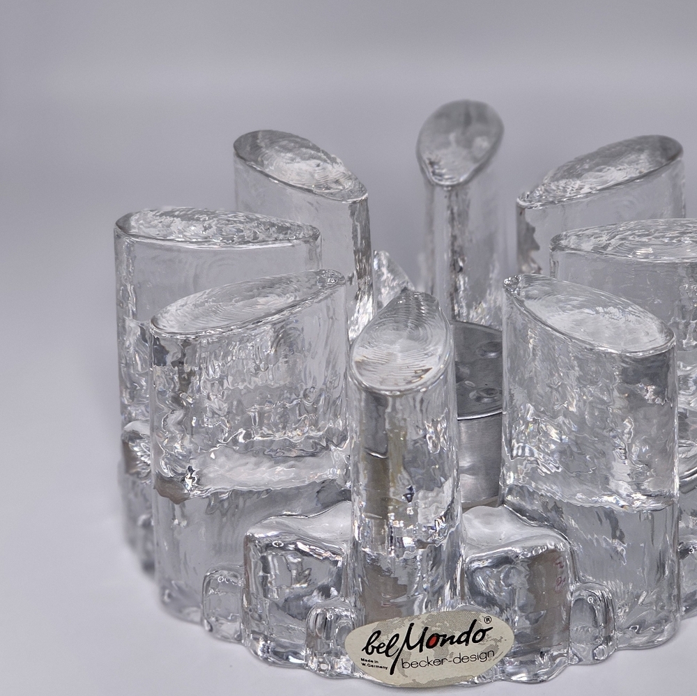 Vintage 1980s Bel Mondo West German Glass Tealight Coffee/Teapot Warmer Candle